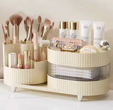 360° Rotating Makeup Brush Holder, Cosmetic Storage Countertop Organizer, Large Capacity Cosmetic Storage Case