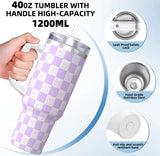 1200ml Rhinestone Tumbler, Stainless Steel Car Mug With Straw, Insulated Water Bottle Thermos