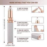 2 In 1 Facial Epilator, New Electric Eyebrow Trimmer, Portable Hair Remover, Painless Shaver for Women Bod, Facial Eyebrow Trimmer, USB Rechargeable Hair Shaving Device