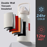 Large Belly Thermal Thermos, Portable High Capacity Vacuum Sport Thermal Bottle, Double Wall Stainless Steel Vacuum Water Bottle, Vacuum Insulated Beverage Container For Outdoor