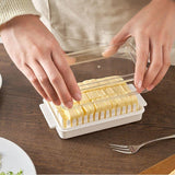Butter Cutting Box, Crisper Butter Cutting Case With Lid, Cheese Butter Cutting Storage Box,  Butter Refrigerator Fresh Keeper Container, Transparent Plastic Butter Box With Cover