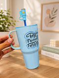 Insulated Travel Tumbler with Handle And Straw, Leak Proof Coffee Tumbler, Women Coffee Tumbler With Lid And Straw