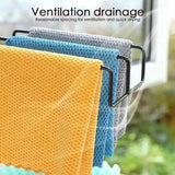Iron Dishcloth Storage Rack, Creative Fabric Kitchen Rack, Wall Mounted Iron Shelf, Countertop Multifunctional Towel Rack, Wrought Iron Rag Basket, Sink Sponge Drain Rack