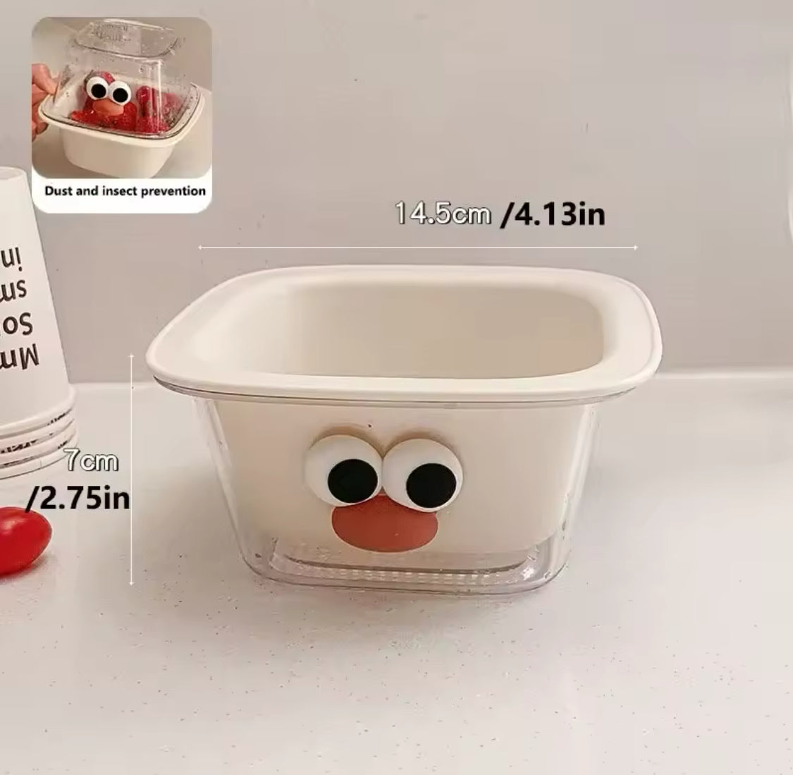 Cute Cartoon Double Layer Mini Drain Basket, Multifunctional Household Fruit Snack Storage Basket, Thickened Fruit Bowl