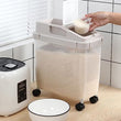 Baffect Food Storage Container, Transparent Sealed Rice Storage Box, Household Soybean Corn Cereal Storage Box, 10kg Large Capacity Grain Cereal Storage Box With Wheels And Measuring Cup, Airtight Food Tank Organizer, Flip Top Food Container Bucket