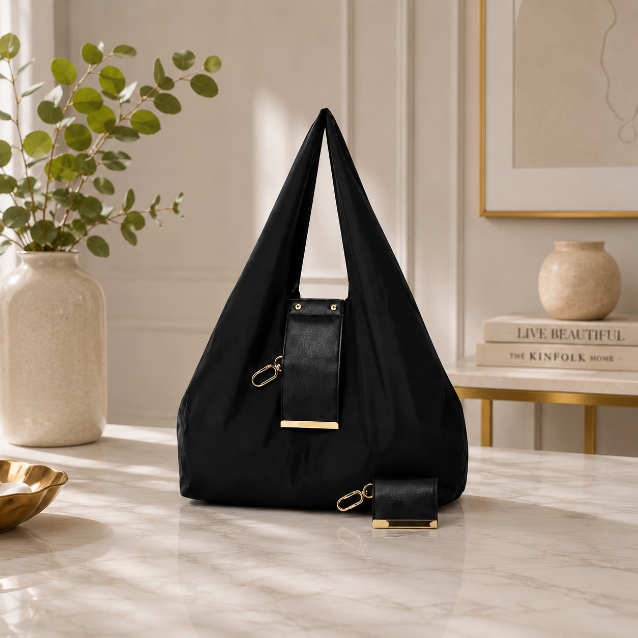 Foldable Mini Keychain Bag, Large Capacity Handbag, Expandable Reusable Bag
