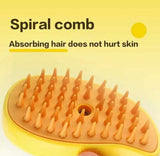 Pet Grooming Massage Comb, Soft Silicone Steam Brush For Cat, Hair Removal Comb Anti Flying Brush