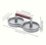Double Hamburger Patty Presser, Patty Mold For Smashed Burger, Beef Veggie BBQ Barbecue Grill