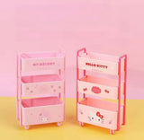 3 Tier Kawaii Mini Rolling Cart, Cute Desktop Sundry Storage Box, Mini Desktop Decorations Trolley