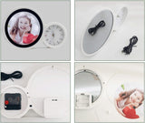 Blank Magic Mirror Clock, Sublimation Alarm Clock with LED Light, Classic Home Frame Clock Decor, Multifunctional Table Clock, Desktop Watch With Home Image, Photo Frame with Clock & LED Home Decor