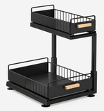 2 Tier Under Sink Shelf Organizer, Kitchen Counter Display And Storage Rack, Premium Metal Countertop Organizer Stand