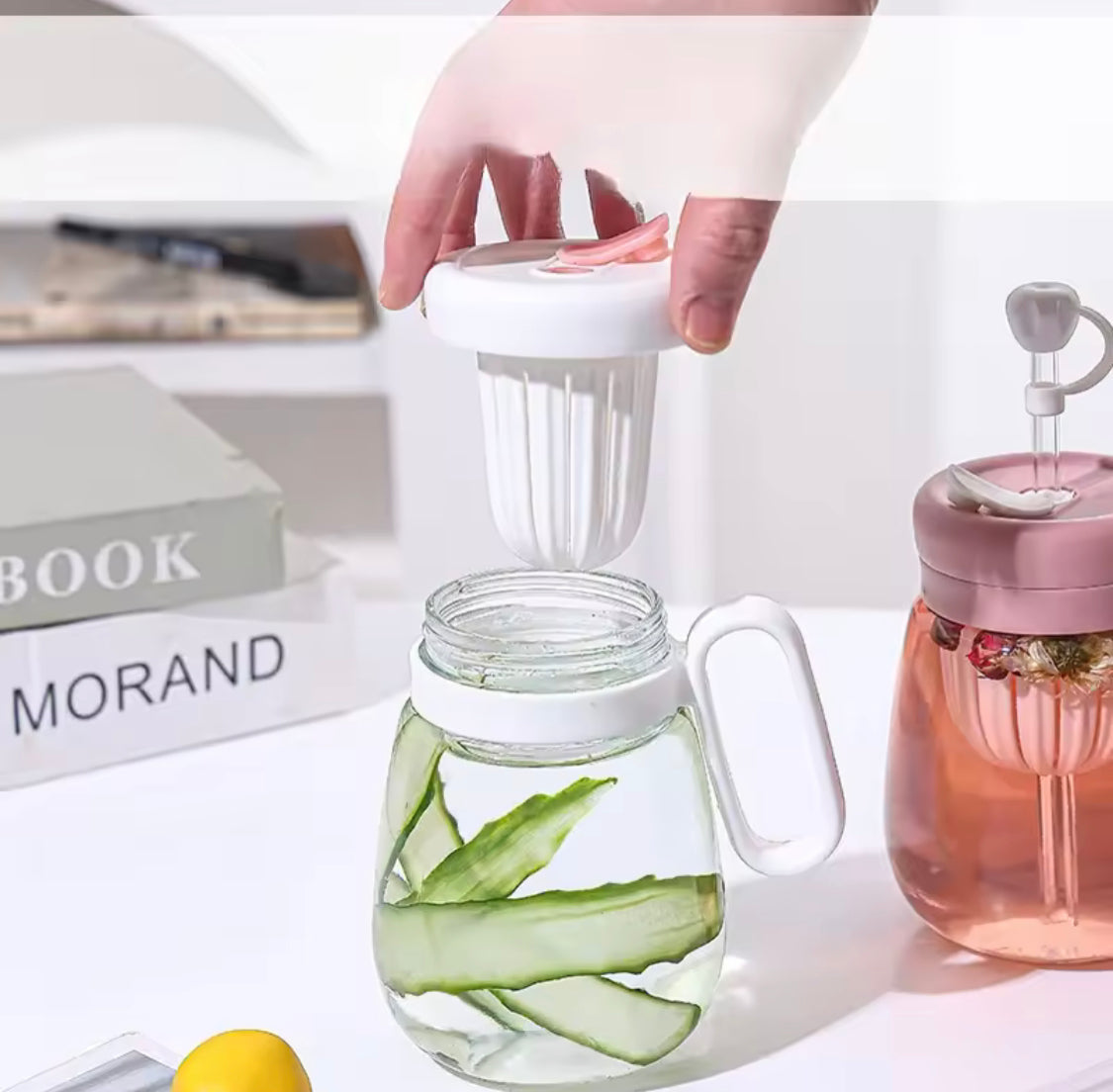 850ml Glass Water Bottle, Transparent Milk Juice Cup, Portable Outdoor Leakproof Drink Ware, Water Glass Bottle, Mugs Coffee Cups