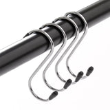 5pcs S Shaped Steel Hooks Set, Towels Hook Set, Shower Curtain Hook Rings, Kitchen Table Cloth Hanging Hook Set