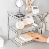 Transparent Desktop Organizer Kitchen Shelf, Acrylic Makeup Rack, Acrylic Organizer For Spice Jars and Cups, Multifunctional Storage Rack Home Organizer