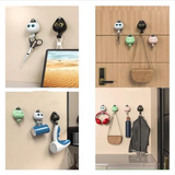 Cat Eye Wall Hook, Cute Cartoon Big Eyes Wall Hanger, Creative Cat Hook With Movable Eyes, Self Adhesive Hooks for Clothes Hat Scarf, Home Decoration Wall Shelf Hanger