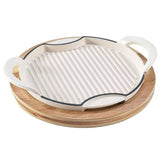 Ceramic Steak Grill Platter, Heat Resistant Ceramic Serving Plate, Ceramic BBQ Serving Tray, BBQ Sizzle Serving Tray, Sizzling Steak Platter