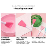 Bear Double Head Face Brush, Silicone Mud Film Facial Brush, Multifunctional Long Handle Silicone Applicator Women, Face Mask Cream Sticks Brush, Facial Mask Applicator, Makeup Removal Scrubber,  Portable Salon Spa Facial Cleansing Brush