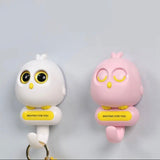 Cute Bird Wall Hook, Creative Bird Hook With Movable Eyes, Self Adhesive Hooks for Clothes Hat Scarf