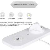 4 In 1 Wireless Charger, Portable Wireless Charging Station, Universal Charging Dock Station, Multi Jack Wireless Charger Stand, Wireless Charger For IPhone Android Airpods Smart Watch, Mobile Accessories Gadget