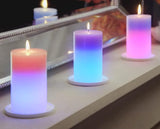 Magic Wax Led Candle, Mood Magic Color Changing Candle, Round Pillar Wax Color Changing Candles, Colorful Light Home Bedroom Camping Candle, Romantic Real Flickering Holiday Candle, LED Real Wax Wick Pillar Candle For Bedroom Bathroom Home Decoration