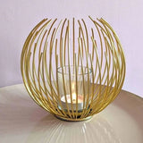 Geometric Metal Candle Holder, Gold Lantern Metal Candlestick, Nordic Home Decor Wrought Iron Candle Holder, Metal Crafts Modern Desktop Candle Holder, Metal Candlestick Wedding Bedroom Table Decoration
