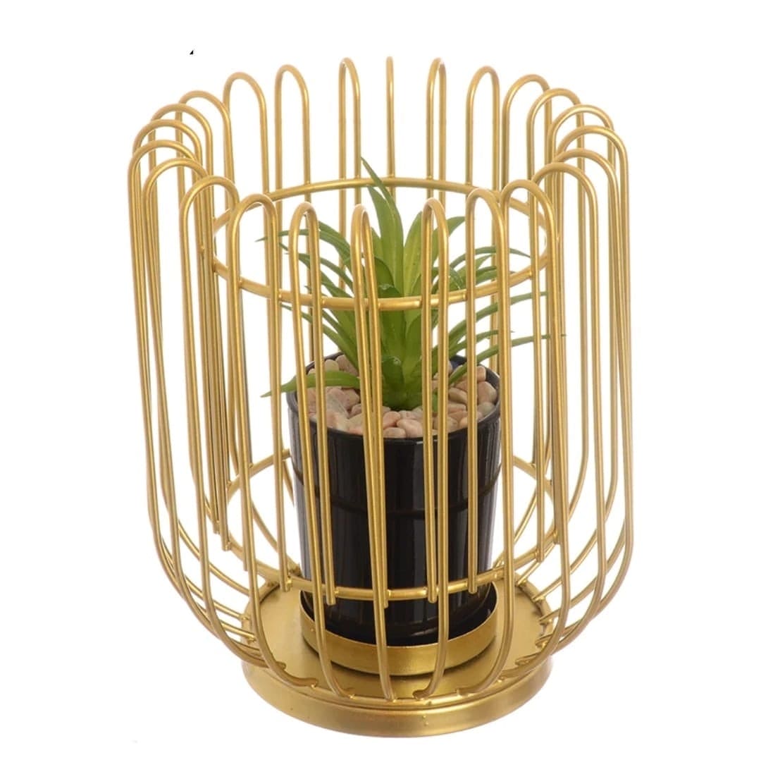 Royal Cage Metal Pot, Home Miniature Ornament, Iron Exquisite Home Decor, Decorative Metal Stand