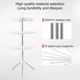 3 Tier Horse Drying Rack, Collapsible Clothes Drying Rack, Foldable Standing Laundry Stand, 360 Rotatable Tripod Airer For Clothes, Stainless Steel Frame Clothing Drying Rack, Balcony Laundry Hanger Organizer,  Indoor Outdoor Garment Aire Stand