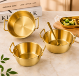 Multi Purpose Cooking Serving Pan, Stainless Steel Serving Pan, 
Elegant Gold Kitchen Serving Dish