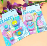 Children Cartoon Shape Erasers, New Home Set Rubbers, Cute Kids Erasers