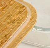 Set of 3 High Borosilicate Glass Bamboo Lunch Box, Heat Resistant Food Storage Containers With Lid, Food Storage Containers