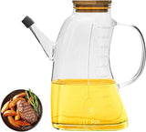 Borosilicate Glass Oil Jug, Kitchen Oil Jug, Glass Vinegar Pot With Lid, Glass Oil Dispenser For Kitchen