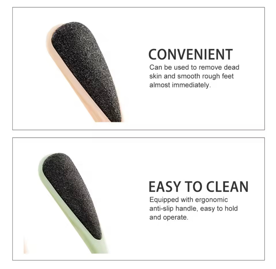 Double Sided Foot File Callus Remover, Dual sided Pedicure Trimmer With Long Handle, Portable Foot Dead Skin Remover Care Tool, Hard Skin Removers, Callus Dead Skin Remover, Anti Slip Handle Pedicure Tool