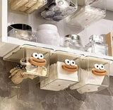 Transparent Smiley Mini Drawer, Under Table Drawer Storage Box, Cosmetic Pull Out Shelf Storage Box, Under Cabinet Storage Drawer
