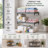 Multipurpose 2 Tier Storage Organizer Rack, Adjustable Countertop Storage Shelf, Space Saving Storage Organizer, 2 Tier Countertop Vanity Rack