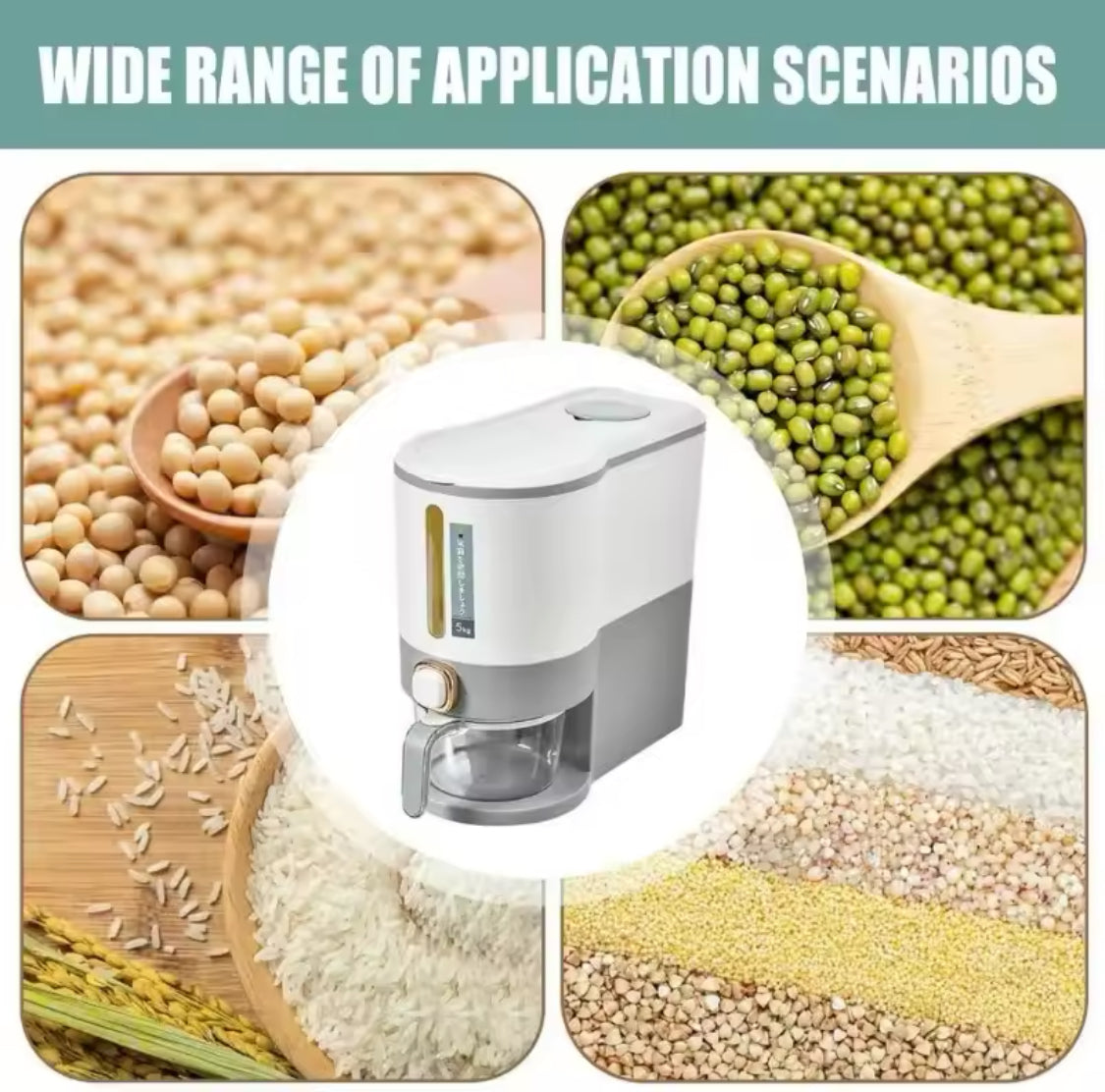 Insect Proof Press Type Cereal Dispenser, Rice Storage Box, Moisture Proof Rice Storage Container