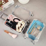 Mini Suitcase Trolley Storage Organizer Case, Tiny Suitcase Trolley Storage Case, Makeup Carrying Toiletry Suitcase Box