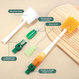 5 In 1 Cup Cleaning Brush, Multifunctional Long Handle Cup Wash Brush, Portable Clean Up Water Bottles Brush, Silicone Cup Cleaning Brush, Bottle Cleaning Brush Kit, Insulation Cleaning Brush, Ergonomic Grip Cup Brush, Groove Cleaning Brush