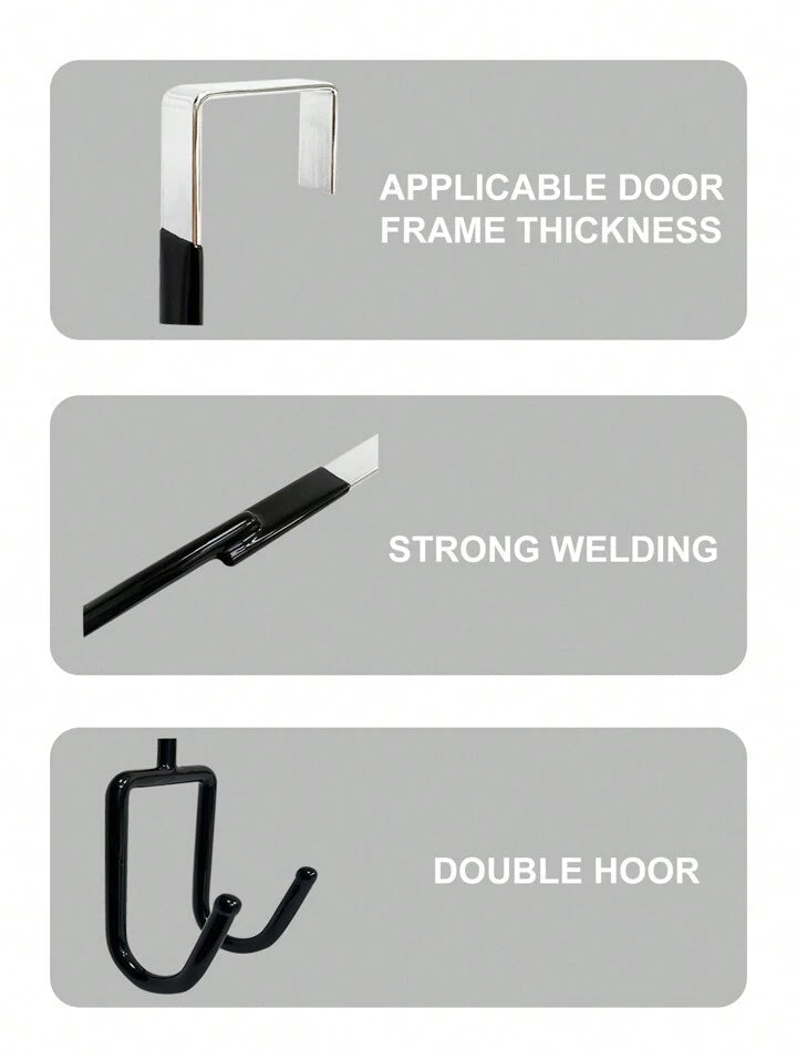 Set Of 3 Double Door Hook Hanger, Over The Door Hook, Soft Rubber Heavy Duty Hooks