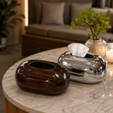 Nordic Oval Tissue Dispenser,
Premium Tabletop Tissue Dispenser, Glossy Wood Finish Tissue Box