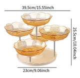 Rotating Luxury Fruit Tray, Elegant Snack And Candy Serving Tray, 5 Plates Rotating Serving Stand