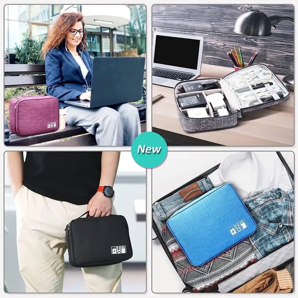 Portable Digital Storage Bag, Waterproof Cable Organizer Pouch, Multifunction Travel Storage Bag, Zipper Data Arrange Bag, Sundries Daily Necessities Digital Storage Bag, Electronics Organizer Travel Bag