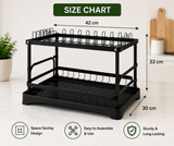 2 Tier Kitchen Dish Rack, Kitchen Countertop Dish Organizer, Space Saving Dish Drying Rack, Kitchen Dish Storage And Drying Rack