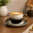 CUP & SAUCER STONE HEAVY