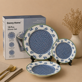 DANNY HOME 18 PCS BLUE MOSAIC DINNER SET
