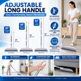 2-in-1 Rubber Floor Squeegee Broom with Extendable Handle – Wet & Dry Multi-Surface Cleaner
