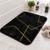MATRUGS BLACK & GOLD GEOMETRIC NON-SLIP FLOOR MAT - 24 LENGHT / 16 INCHES
