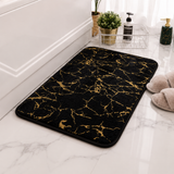 MATRUGS BLACK GOLD MARBLE NON-SLIP BATH MAT - 24 LENGHT / 16 INCHES