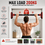 Adjustable No-Drill Doorway Pull Up Bar with Rotating Lock & Level Meter