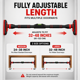 Adjustable No-Drill Doorway Pull Up Bar with Rotating Lock & Level Meter