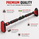 Adjustable No-Drill Doorway Pull Up Bar with Rotating Lock & Level Meter